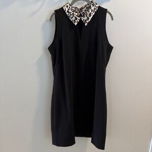 NWT White House Black Market Removable Leopard Collar Dress Size 14